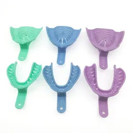 Magnifying Glasses 6Pcs Colorful Dental Impression Trays Plastic Materials Teeth Holder Lab Tray 230701