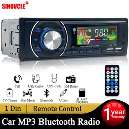 Radio SINOVCLE Car Audio Radio 1din Bluetooth Stereo MP3 Player FM Receiver 12V Support Phone Charging AUX/USB/TF Card In Dash Kit 230701