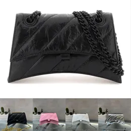 Women's Crush Mini Chain Bag Handbag B Logo Quilted In Black White Silver Designer Shoulder Bags Crossbody Bag 21cm