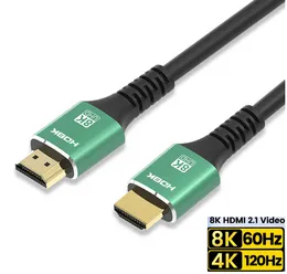 Kable HDMI 8K UHD sznurek 4K 120Hz 48Gbps Ultra wysoka prędkość HDMI 2.1 Linia przewodów kablowych HDMI dla laptopa PC PC HDTV HDTV Sight Prędkość