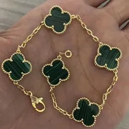 2023 Designer Charm Bracelet Clover Pearl 4 Pieces Gold Necklace Earrings Wedding Laser Brand U5cv