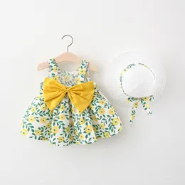 11 색 소녀의 드레스 여름 옷 아기 소녀 비치 드레스 캐주얼 패션 인쇄 귀여운 활 꽃 공주 드레스 신생아 의류 아동 의류