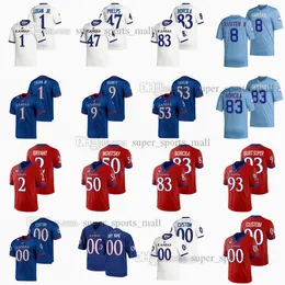 Anpassad NCAA College Kansas Jayhawks Cyclones Football Jersey Grayden Addison Jacob Borcila Kwamie Lassiter Jalon Daniels Karon Prunty Gavin Potter Alla namnnummer