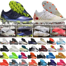 Enviar com bolsa Botas de futebol de qualidade Future Z 1.3 Teazer FG Copa do mundo Meias de malha Sapatos para homens Chuteiras de futebol de chão firme Couro macio e flexível Confortável