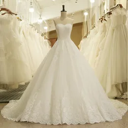 Длинное кружевное свадебное платье жемчужины Тул Принцесса Турецкие свадебные платья с шрифтом плюс размер