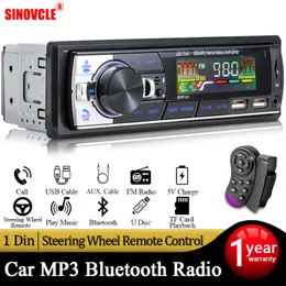 Radio SINOVCLE Car Radio 1din Audio Bluetooth Stereo MP3 Player FM Receiver 60Wx4 With Remote Control AUX/USB/TF Card In Dash Kit 230701
