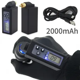 Permanent Makeup Power Mini Wireless Professional Tattoo Power Supply 2000mAh RCA / DC Batteria per forniture per tatuaggi 230701