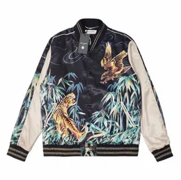 Designer Mens Jackets Tiger Eagle Print Bomber Jacket Sprint Autumn Silk Baseball Coat