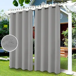 Sheer Curtains Indoor Outdoor for Patio Thermal Insulated Sun Blocking Blackout Waterproof Bedroom Porch Pergola 230701