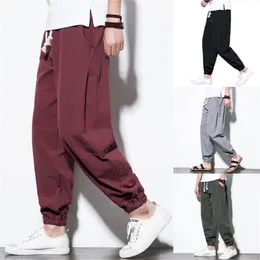 男性のための新しい日本のアジアスタイルのパンツ大人の着物haoriヴィンテージサムライ中国の男性レギンスズボンmaxi m-5xl291k