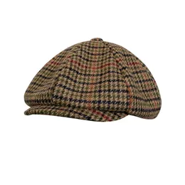 Men British Style Octagonal Hats Winter Wool Gatsby Cap Ivy Hat Golf Driving Autumn Women Cotton Flat Cabbie Newsboy Hats BLM204