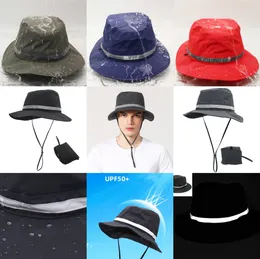 New adjustable large head around quick dry sun protection fisherman's hat outdoor night reflective waterproof rainproof one can be stored sun hat