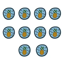 10PCS bule badge embroidery patches for clothing iron pineapple patch for clothes applique sewing accessories on clothes iron on p259K