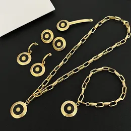 Enamel Black Resin Beauty Head Embellishment Maze thick chain Necklace Bracelet Hairpin Earring Ring Brass Banshee Luxury Clavicular Neckchai Jewelry XMS2K09