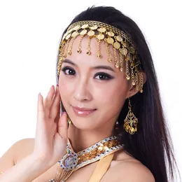 Headwear Hair Accessories Women Belly Dance Dancing Coins Tassels Gypsy Headband Head Band Head Chain Hair Decoration Acc Head Chain for Dance Show 230701