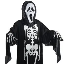 2017 Halloween Ghost Skeleton Costume Skull Gloves Devil Mask Scary Costumes For Children Adult Cosplay Holiday Party Clothing LX3256P