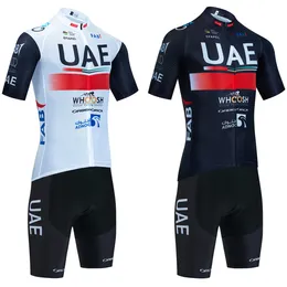 사이클링 저지 세트 세트 2023 UAE 자전거 반바지 20D 바지 팀 Ropa Ciclismo Maillot 자전거 의류 유니폼 230701