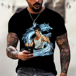 Hip Hop Sportwear Punk Casual Outono Homens Cool Print The Avatar The Bruce Lee 3d T-shirt003