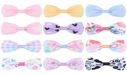Baby Girls Barrettes Grosgrain Ribbon Bow Hairpins Kids Infant Hairgrips Grid Floral Hair Clips Accessories Solid Colors Clipper K8212045