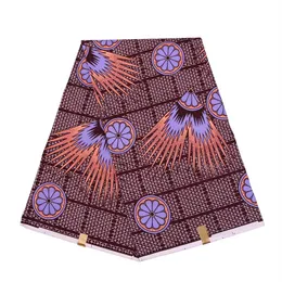 2020 Mor Ankara Polyester Balmumu Baskılar Kumaş Binta Gerçek Balmumu Yüksek Kalite 6 yards 2019 Parti Elbise için Afrika Kumaş FP6130244e