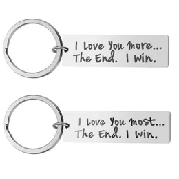 Edelstahl-Schlüsselanhänger „I Love You More Most The End“-Schlüsselanhänger für Verliebte