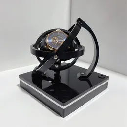 Titta på rutor Fall USB Charing StereoScopic Automatic Watch Winder Box Display Luxury Mechanical Watch Winders Gyro Rotator 360 Yarn Winder 230701