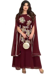 Etniska kläder Marocko Mesh Muslim Dres Long Sleeve Abaya Kaftan Evening Party Dresses Dubai Turkiet Islam Robe Femme Vestidos 230630