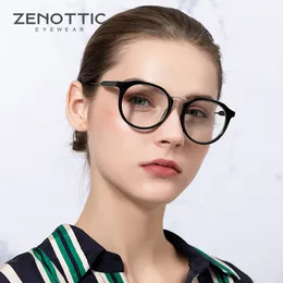 قراءة نظارات Zenottic مضاد الأزرق من النظارات الرجال الرجعية مستديرة المظلات إطار ألعاب الكمبيوتر عينات العين نساء