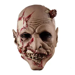 Máscaras de festa rosto máscara assustadora halloween cabeça de zumbi horror capa assustador terror fantasia adereços látex chapelaria para adultos 230630