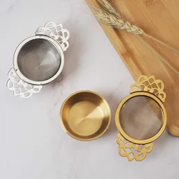 New Double-layer Fine Mesh Tea Strainer Stainless Steel Filter Sieve Teaware Lace Tea Drain Useful Tea Infusers Kitchen Accessories