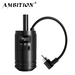 Permanent Makeup Power Ambition Wireless Tattoo Batteriegriffleistung 1600 mAh RCA-Schnittstelle Tragbare 34-mm-Größe für Rotary-Cartridge-Tattoo-Maschinen 230701