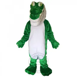 Abito di prestazione di carnevale del vestito operato da tema del costume della mascotte del coccodrillo verde di formato adulto Abito dell'annuncio