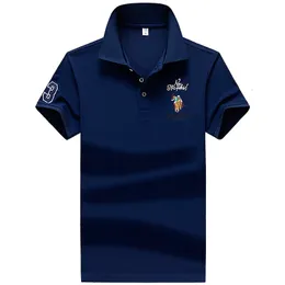 Męskie koszulki polo letnia luksusowa modna haftowana koszulka Polo z klapami męska Casual koszulka z krótkim rękawem Slim Fit biznesowa koszulka M4XL 230703