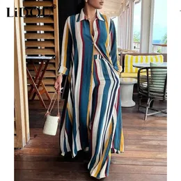 Women's Tracksuits Autumn Winter Y2K Traditional Striped Casual Two Piece Set Women Long Sleeve Loose Aesthetic Blouse Oversized Chic Matching Suit 230703