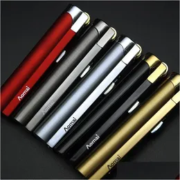 Smoking Pipes Arrival Genuine Aomai Compact Jet Butane Lighter Torch Grinding Wheel Fire Straight Lighters Cigarette Special Drop De Dhcnb