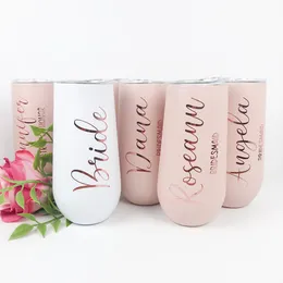 Andra evenemangsfestleveranser Personlig brudtärna flöjt tumbler Custom Bridal Gift Bachelorette Favor 6oz Isolated Wine Cup Champagne 230701