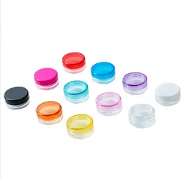 Wax Container Food Grade Plastic Box 3g Round Bottom Cream Box Small Sample Bottle Cosmetic Packaging Box Bottle 11 Colors JL1419