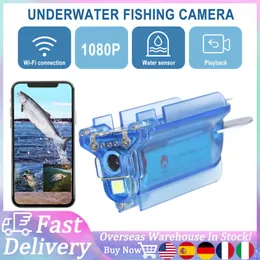 Lokalizator ryb WiFi Lokalizator ryb Bezprzewodowa podwodna kamera wędkarska Kamera wideo 1080P Nagrywanie w pętli Kontrola aplikacji dla Ice Lake Boat Fishing Tool HKD230703