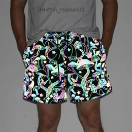 Herrshorts Ankomst Reflekterande shorts Herr Nattjogging Reflekterande Ljus Färgglad Svamp INS Andas sommarkläder Bermuda Masculina Z230703