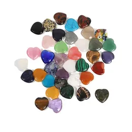 Stone 20x6mm naturlig rosa roskvartsvit vit kristallhjärta prydnad chakra helande reiki pärlor för smycken gör diy presentdekoration dhpfy