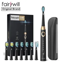 Toothbrush Fairywill Sonic Electric Toothbrush FW-508 USB Charger IPX7 Waterproof Electronic Toothbrush with 8 Replacement Brush Heads 230701