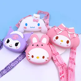 Portamonete in silicone morbido Custodia Kuromi carina Simples Borsa portaoggetti sensoriale per bambini Borse a tracolla antistress per bambini 2183