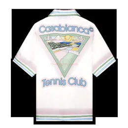 Skjortor Casa Designer Fashion Clothing Shirts Tracksuits tappade Satin Casablanca Style Shirt Tennis Club Loos