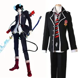 Anime ao ingen exorcist cosplay blå exorcist rin okumura kostym skol uniform män kostymer utfits2766