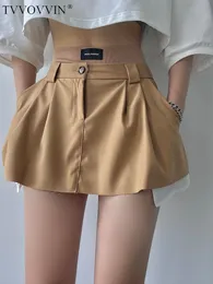 Skirts TVVOVVIN High Waist Thin Woolen Frill Skirt A LINE Fashion Sexy Women Skorts Two Fake Pieces Autumn J6BM 230703