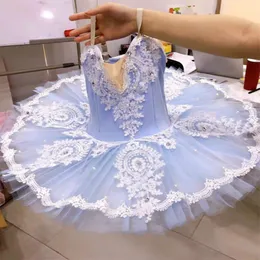 Sky Blue Ballet sukienka dla dziewcząt dziecko dorośli kobiety koronkowe tutu łabędź taniec kostiumów profesjonalny dorosły baletnica dla dzieci scena wea264r