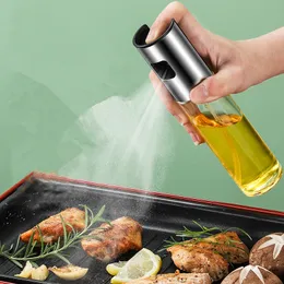 Sprzedaż hurtowa 100ml wysoka szklana butelka z rozpylaczem borokrzemianowym kuchnia domowa frytkownica olejowa oliwa z oliwek