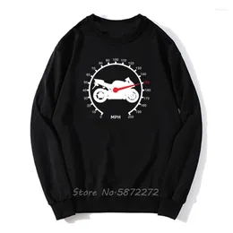 Мужские толстовины мотоциклевые шестерни спидометр байкер Black Hoodie Speed ​​Motobiker Vintage Men Men Men Pollover Wholeshirt Fleece Streewwear