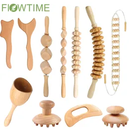 Other Massage Items 9753 Pcs Wooden Massage Stick Wood Therapy Massager Lymphatic Drainage Neck Leg Back Arm Body Muscle Pain Relief Tools 230701