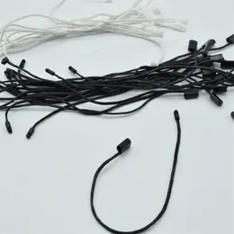 980pcs lot Good quality Black and white Waxed cord Hang Tag Nylon String Snap Lock Pin Loop Fastener Ties Length18cm238R